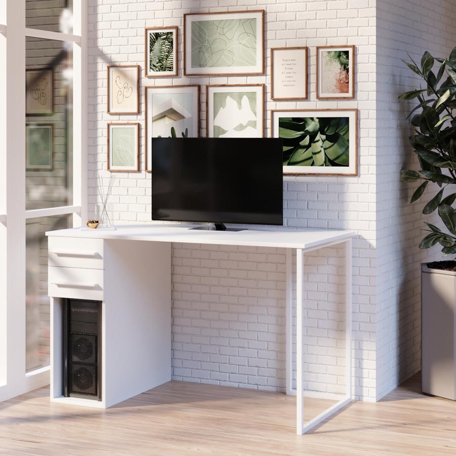 Стол компьютерный Fenster Альянс 1 Белый 74x120x62 столешница Белая