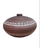 Пловниця 3 л Ангоб для духової печі з червоної кераміки - гончарний посуд Жаровня, фото 2