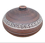 Пловниця 3 л Ангоб для духової печі з червоної кераміки - гончарний посуд Жаровня, фото 3