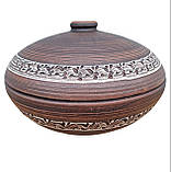 Пловниця 3 л Ангоб для духової печі з червоної кераміки - гончарний посуд Жаровня, фото 4