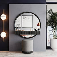 Трюмо с пуфом Fenster Камри Чёрно-серое