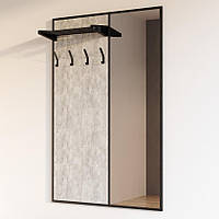 Настенная вешалка с зеркалом Fenster Флорида 2 Чёрная ДСП Урбан