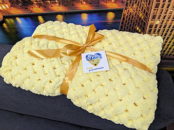 Дитячий в'язаний плюшевий плед, 85*85 см