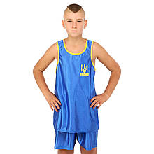 Форма боксерська CO-8941 UKRAINE Sport дитяча синій size M, 135-145см