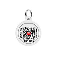 Адресник для собак і котів металевий WAUDOG Smart ID з QR-паспортом, малюнок "Камо сірий", круг, Д 25 мм, фото 4