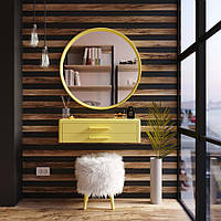 Туалетный столик с зеркалом и пуфиком Fenster Скарлетт 1 Жёлтый