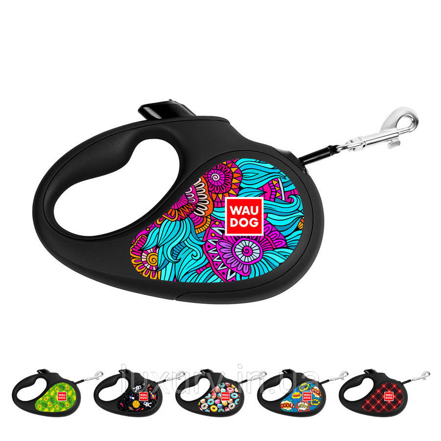 Повідець-рулетка для собак WAUDOG R-leash, малюнок "Літо"