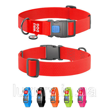 Нашийник для собак водостійкий WAUDOG Waterproof з QR-паспортом, пластиковий фастекс, XXL, Ш 40 мм, Д 46-70, фото 1