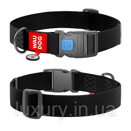 Нашийник для собак водостійкий WAUDOG Waterproof з QR-паспортом, пластиковий фастекс, XXL, Ш 40 мм, Д 46-70, фото 3