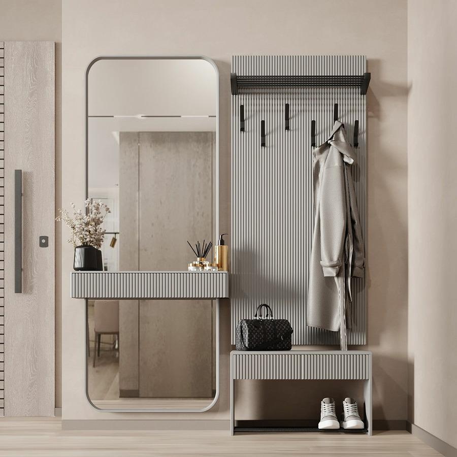 Прихожая Брюссель 7 Чёрный/Светло-серый Fenster