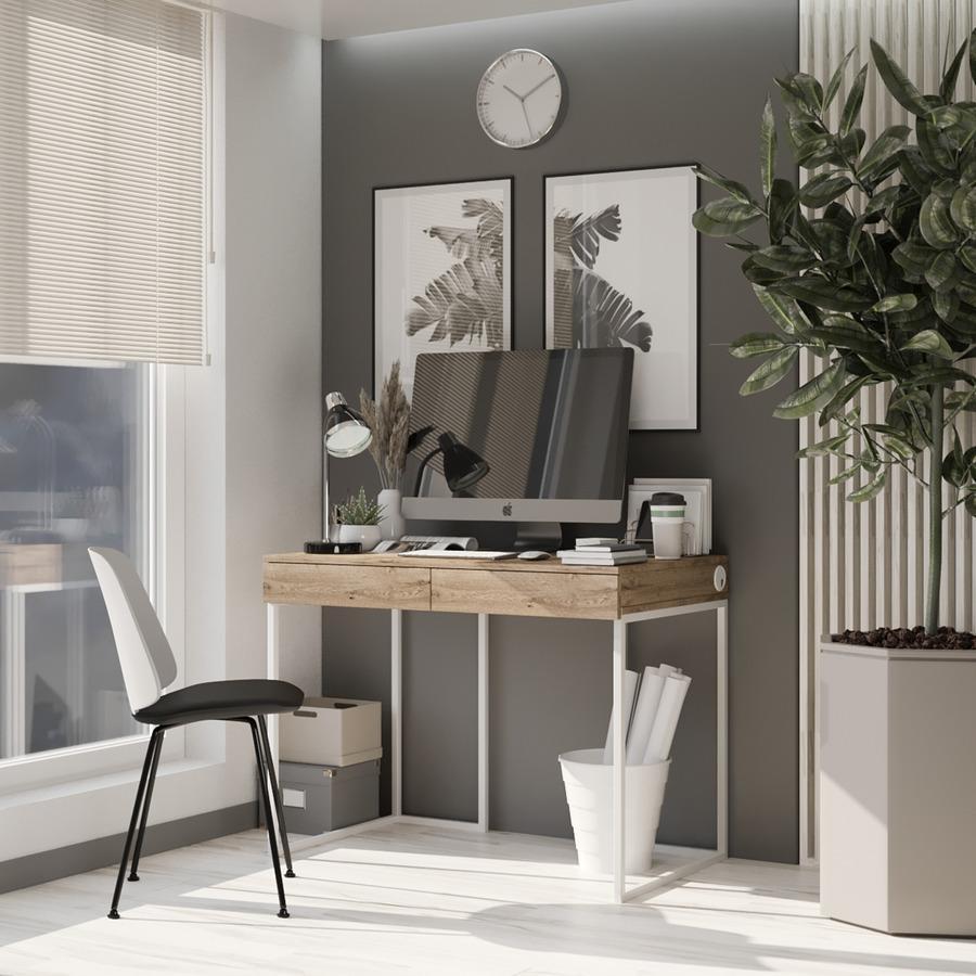 Компьютерный стол Fenster Моррис 2 Белый 730x1000x600 ДСП Аликанте