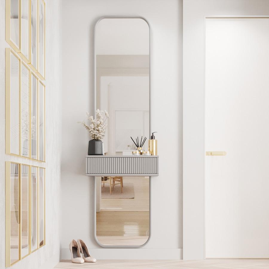 Настенное зеркало Fenster Монако 4 Светло-Серое