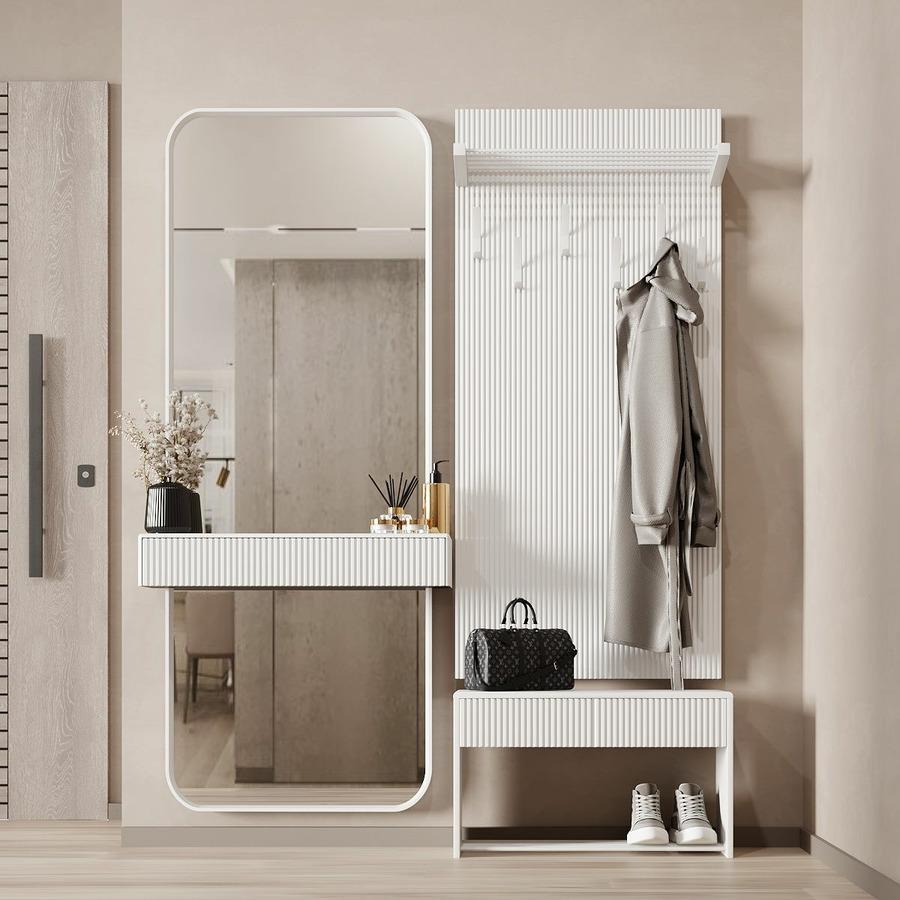 Прихожая Брюссель 7 Белый/Белый Fenster