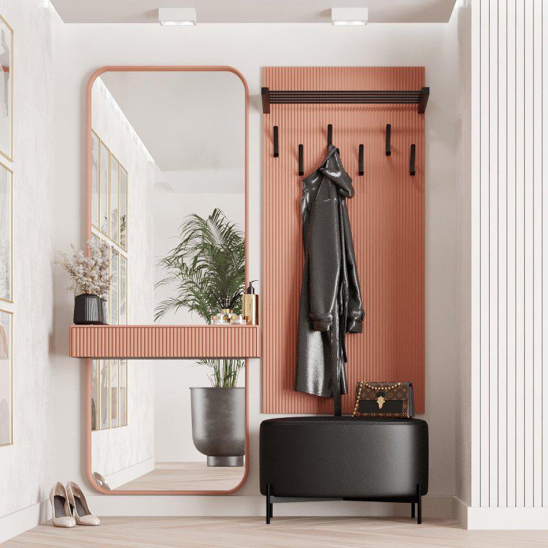 Прихожая Брюссель 6 Чёрный/Коралл Fenster