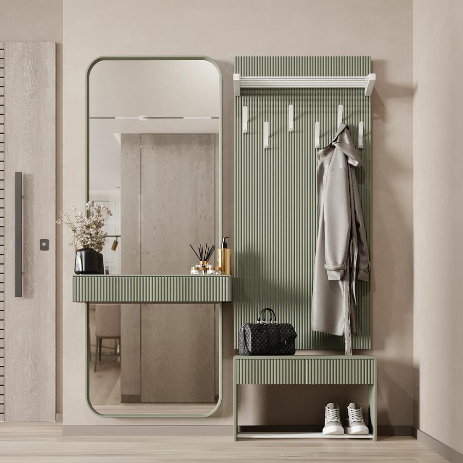 Прихожая Брюссель 7 Белый/Оливковый Fenster