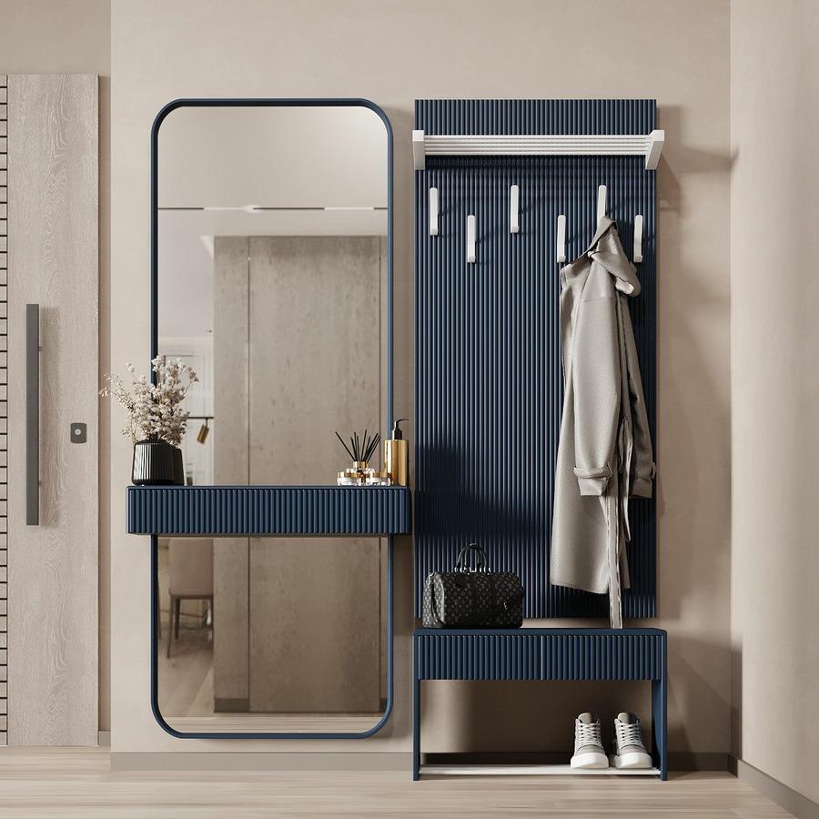 Прихожая Брюссель 7 Белый/Тёмный лазурь Fenster