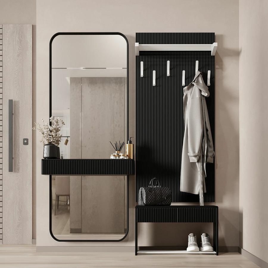 Прихожая Брюссель 7 Белый/Чёрный Fenster