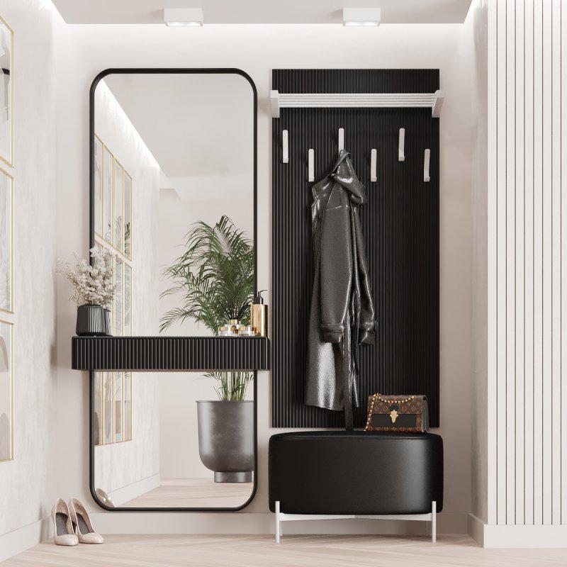 Прихожая Брюссель 6 Белый/Чёрный Fenster