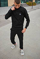 Мужской спортивный костюм качественный Stone Island черный Молодежные костюмы весна-осень для прогулки Lnx