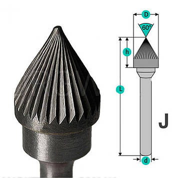 Борфреза конусна d6 D6 h5 a60 (JX0605M06 YDS)