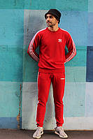 Осенний спортивный костюм красный Спортивные костюмы Adidas с лампасами на подростка унисекс Lnx