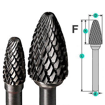 Борфреза закруглений конус d6 D8 h18 (FX0818M06)