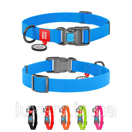 Нашийник для собак водостійкий WAUDOG Waterproof з QR-паспортом, пластикова пряжка-фастекс, Ш 25 мм, Д 38-58, фото 1