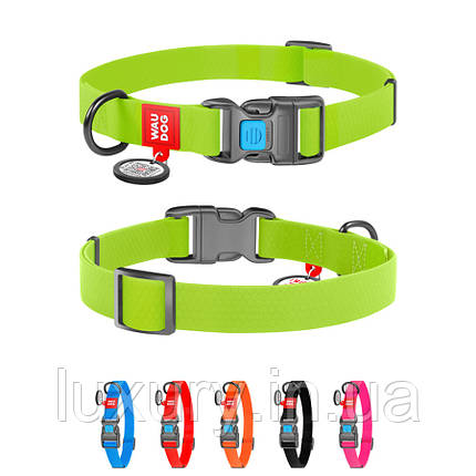 Нашийник для собак водостійкий WAUDOG Waterproof з QR-паспортом, пластикова пряжка-фастекс, Ш 25 мм, Д 38-58, фото 1