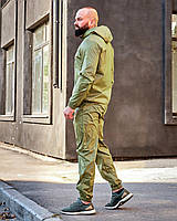 Спортивный костюм мужской весна-осень хаки Спортивные костюмы из плащевки для прогулки Lnx