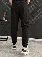 Мужские спортивные брюки Адидас з логотипом черные Мужские спортивные штаны осень-зима Lnx