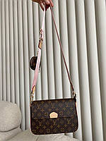 Женкая сумка Louis Vuitton коричневая Кожаные женские классические сумки с монетницей Lnx
