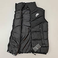 Мужская теплая жилетка Nike черная Осенняя жилетка мужская плащевка Жилетки мужские с карманами Lnx
