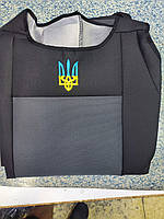 Универсальные чехлы, Майки на сиденья в авто, авточехлы 1+1 чёрные с вышивкой " герб "