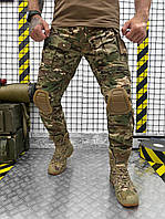 Штаны мультикам прочные с наколенниками, боевые штаны мультикам с карманами, военные тактические зсу as115