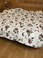 Одеяло из овчины евро в натуральной ткани бязь Gold 195х215 Теплое одеяло на большую кровать