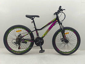 Велосипед спортивний 24 дюйми, рама 12" Corso Gravity GR-24191 (3*7s) чорний