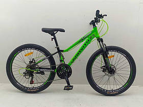 Велосипед спортивний 24 дюйми, рама 12" Corso Gravity GR-24275 (3*7s) зелений
