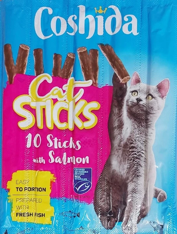 Coshida Cat Sticks Ласощі для котів палички для котів зі смаком Лосося 55 г 5 шт.