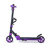Дитячий складний самокат із ліхтариком та дзвінком Scale Sports SS-14 фіолетовий. Колеса 145 мм. Дітям від 3-х років, фото 3
