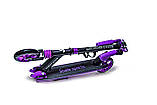 Дитячий складний самокат із ліхтариком та дзвінком Scale Sports SS-14 фіолетовий. Колеса 145 мм. Дітям від 3-х років, фото 4