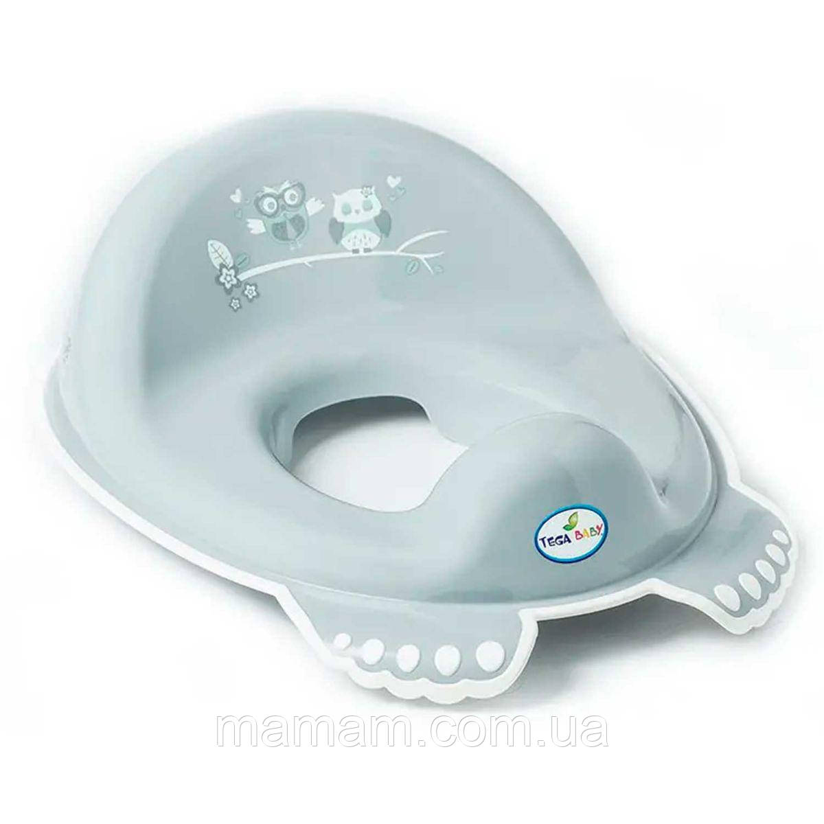 Сидіння для унітазу Tega Baby нековзне Sowa Grey, фото 1
