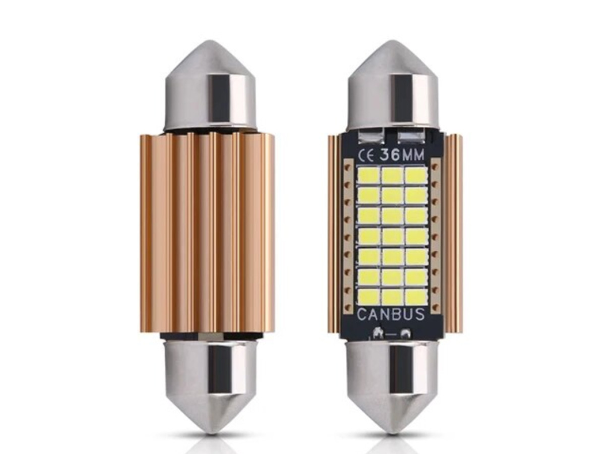 Світлодіодна автомобільна лампа T11 x 36mm SV8,5 21 SMD 2016 12-30V WHITE з обманкою
