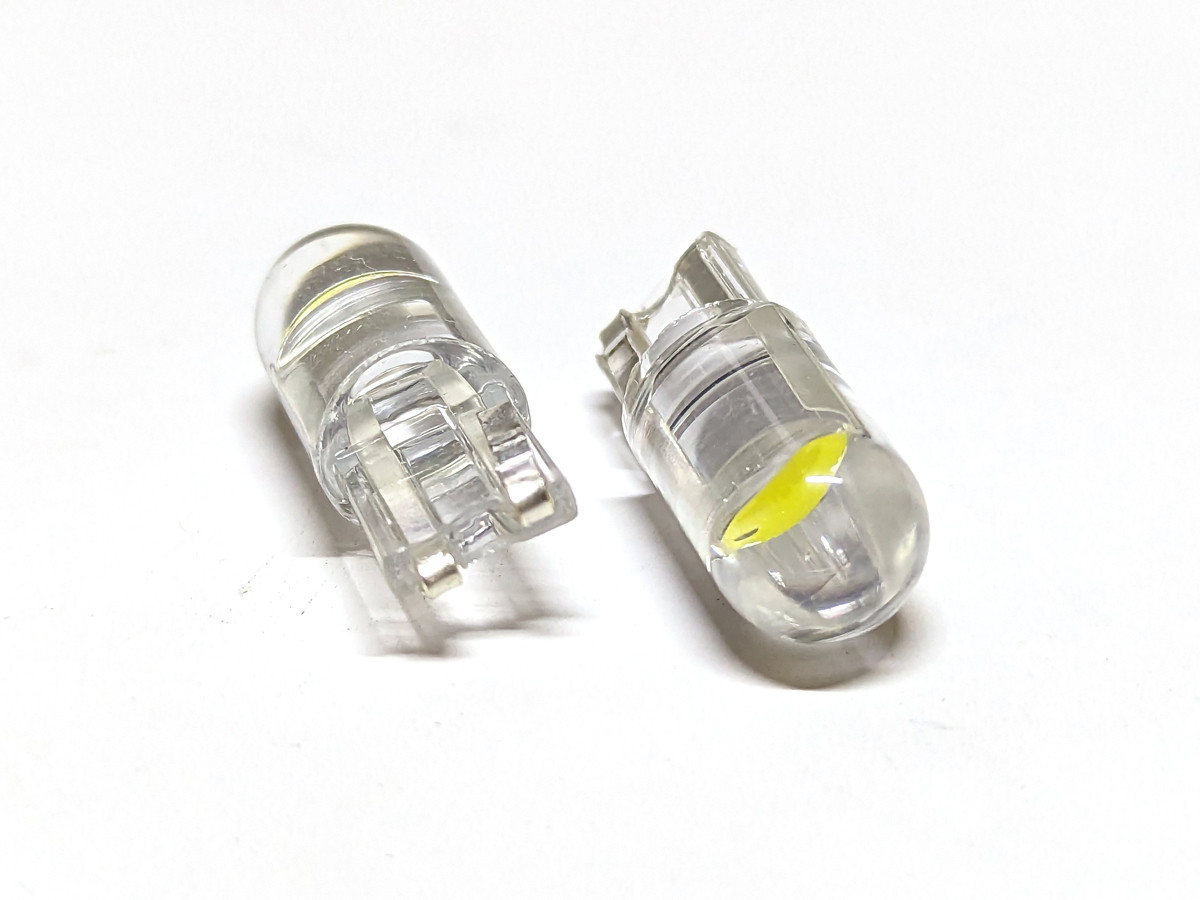 Світлодіод T10 W2,1x9,5d 12V COB WHITE по формі лампи розжарювання, прозорий пластик (QTG), фото 1