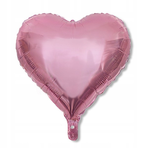 Фольгована кулька "Серце" ніжно-рожева металік 18"(45см) 1шт.