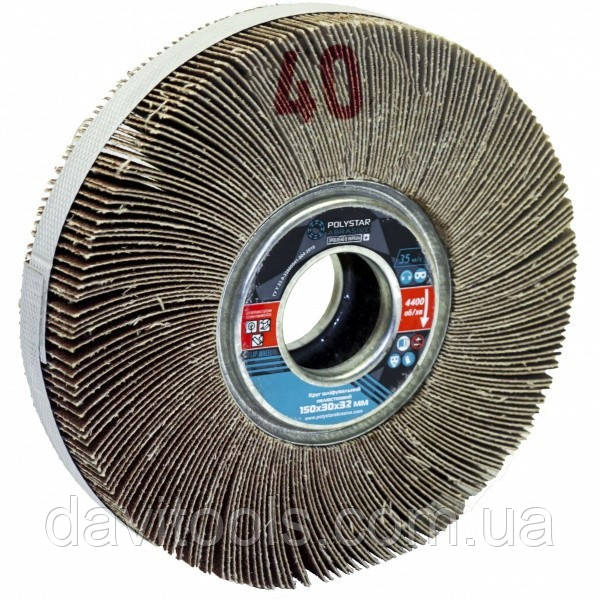 Круг шліфувальний пелюстковий КШЛ Polystar D150 d32 B30 P40
