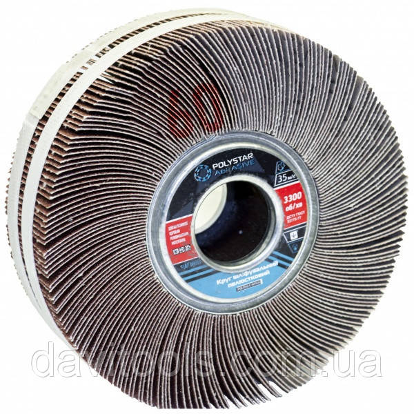 Круг шліфувальний пелюстковий КШЛ Polystar D150 d32 B50 P60
