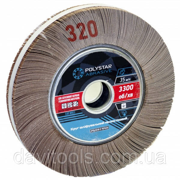 Круг шліфувальний пелюстковий КШЛ Polystar D200 d32 B30 P320