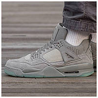 Мужские / женские кроссовки Nike Air Jordan 4 Retro Kaws Grey, серые замшевые кроссовки найк джордан 4 ретро