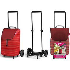Сумка-візок господарська складана на 40 л Gimi Easy 40 Red (168419) продуктова сумка на 2 колесах червона