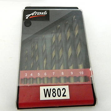 Набір свердел для дерева Атака W802 8 шт. (3 4 5 6 7 8 9 10)